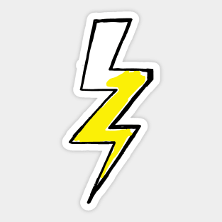 Lightning Bolt Doodle Black Sticker